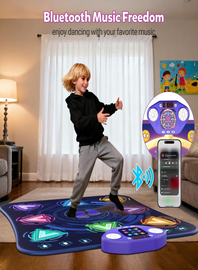 TooLion Newly Upgraded 8-Arrow Electronic Dance Mat with LED Light & Wireless Bluetooth, Music Dance Toy with 3 Game Modes, Develops Hand-Eye Coordination, Christmas Dance Mat Toy for Boys & Girls Ages 3-12 - Image 4